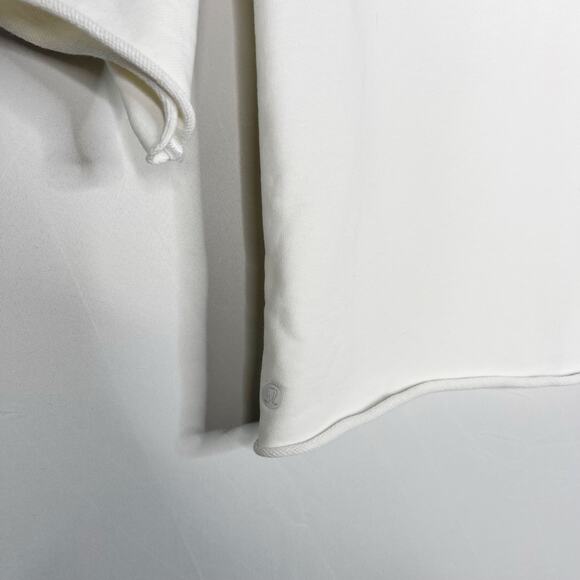 Lululemon Womens 4 White Half Sleeve Pullover Sweatshirt Crew Neck French Terry - Picture 8 of 9